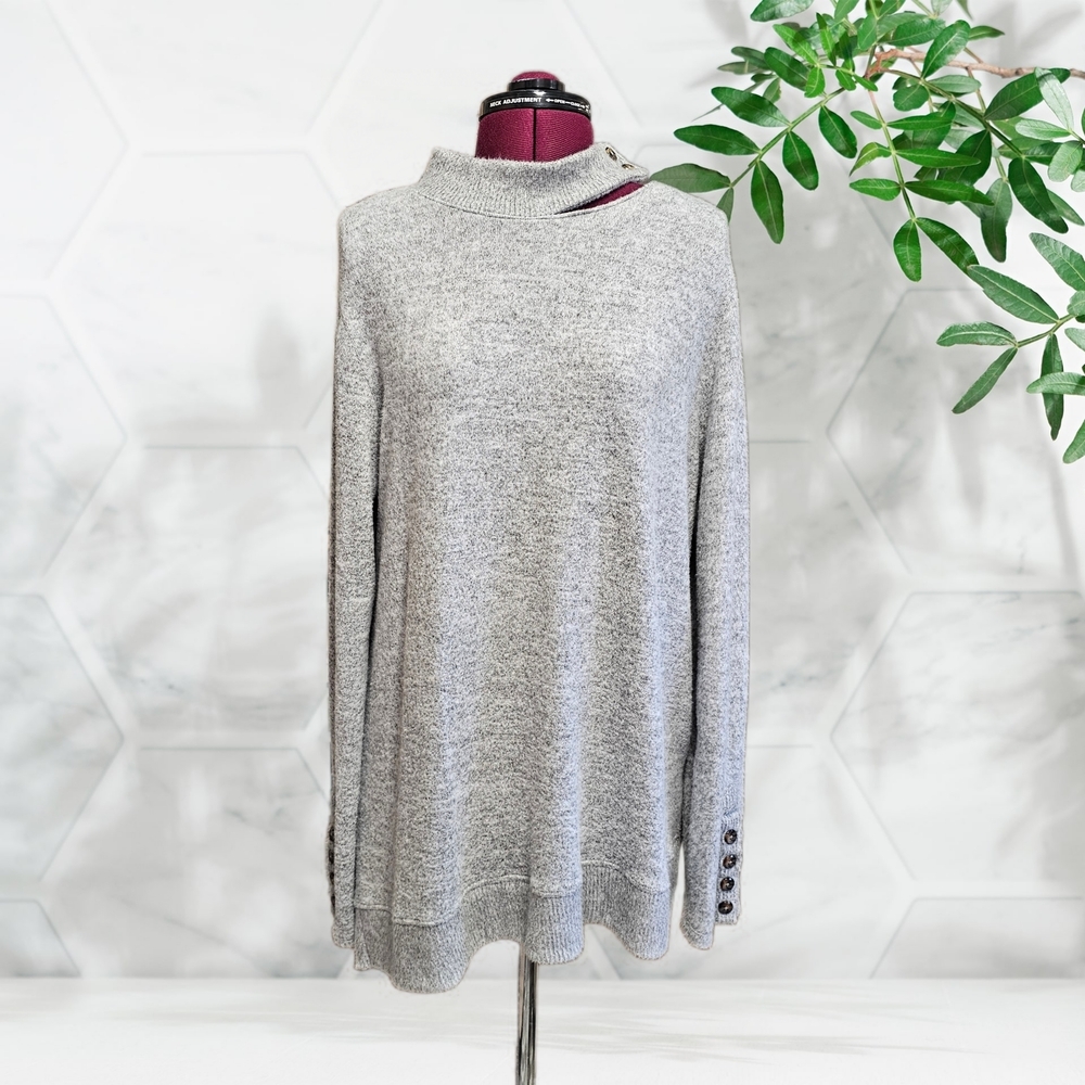 Wit & Wisdom  Buttery Soft Asymmetrical Mock Turtleneck Nordstrom Sweater